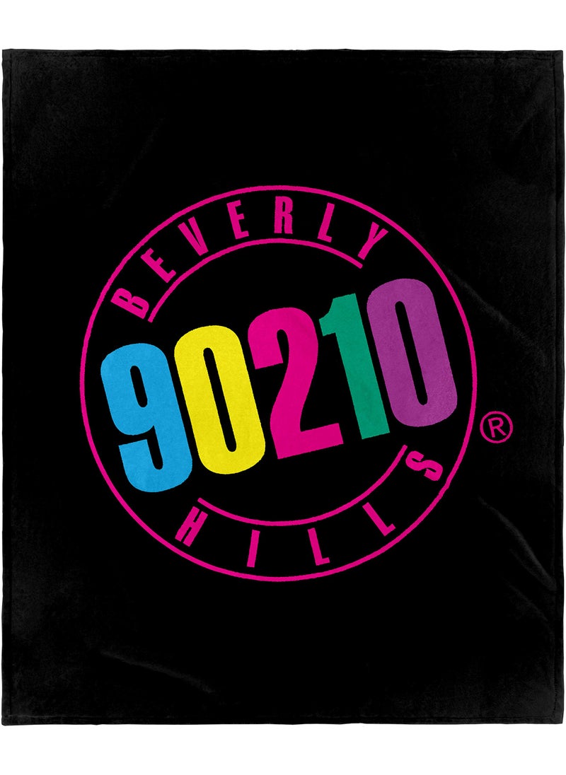 INTIMO INTIMO Beverly Hills 90210 Logo Super Soft and Cuddly Plush Fleece Throw Blanket 50"" x 60"" (127cm x152cm) 