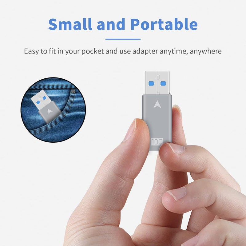 Tobo محول USB C أنثوي إلى USB ذكر، محول طاقة USB-C بسرعة 10Gbps، محول USB C إلى USB 3.1 يدعم حتى 5V 3A من خرج الطاقة للهواتف المحمولة، أجهزة الكمبيوتر المحمولة. 1 عبوة (TD-1032TC) - Image 5
