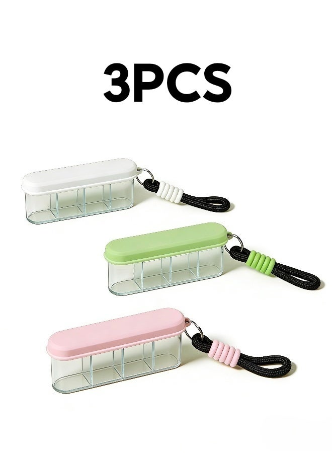 صندوق حبوب مضاد للرطوبة مدمج ومتين بأربعة أقسام ومقاوم للماء ومصنوع من مادة ABS صديقة للبيئة بسعة كبيرة ومثالي للسفر والاستخدام اليومي وتخزين الأدوية وسهل الحمل - Image 1