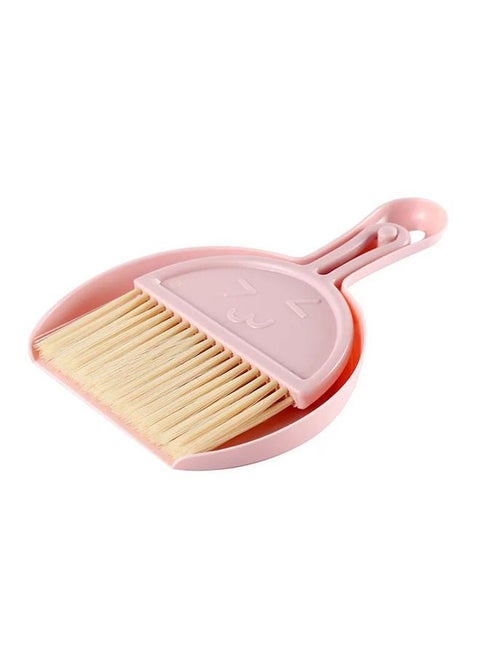 Small Broom Dustpan Set for Home Mini Dustpan Brush Set Handheld Hangable Whisk Broom for Table Countertop Key Board Smile Face L