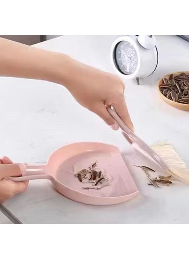 Thoraya - Small Broom Dustpan Set for Home Mini Dustpan Brush Set Handheld Hangable Whisk Broom for Table Countertop Key Board Smile Face L - Image 1
