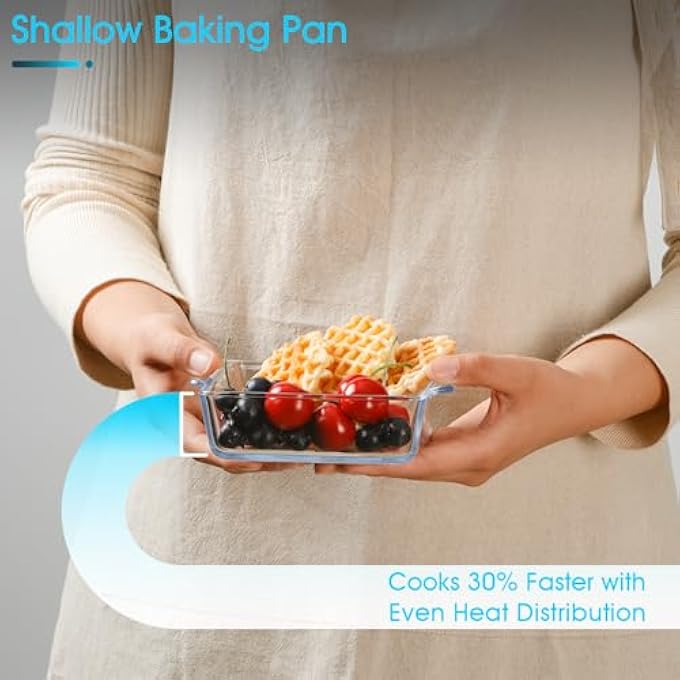 NUTRIUPS Borosilicate Glass Oven Dish 12Cm Mini Oven Proof Dishes Square Glass Baking Dish Small Casserole Dish 04L - Image 4