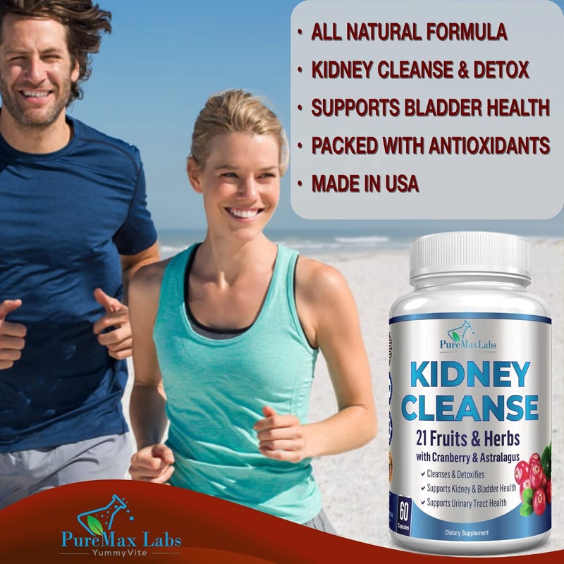 YUMMYVITE Herbal Kidney Cleanse with Cranberry Extract Astralagus  21 Fruits  Herbs  Detox  Cleanse Urinary Tract  Bladder Health Kidney Support 60 Vegan Capsules - Image 3