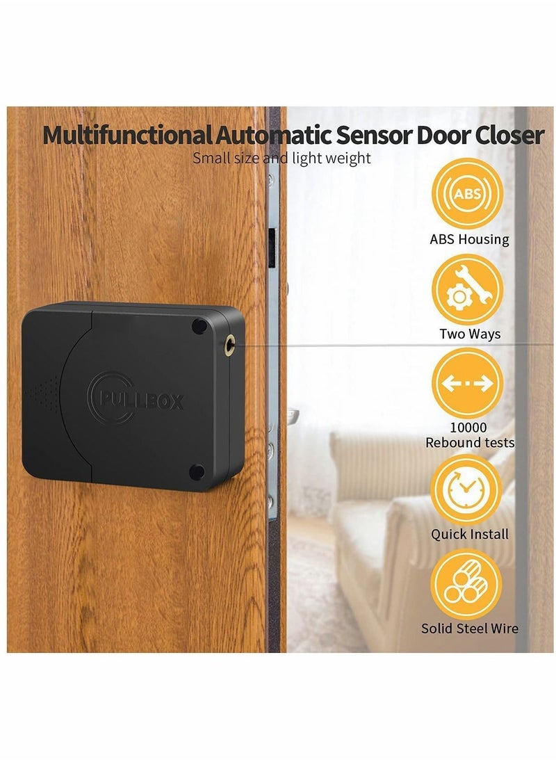 Y&D Door Closer, Punch-Free Automatic Sensor Closer Plus, Forceful Punch Free Built in Buffer, for Family Doors, Wardrobe, Window, 1200g 4.9FT (1 Pack Black)  - Image 2