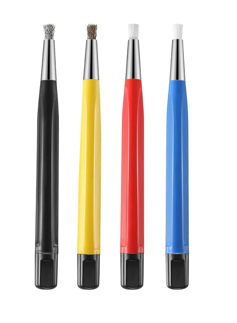 Captaintech Scratch Brush Pen Set, Pen Style Prep Sanding Brush With Steel, Brass, Fiberglass, Nylon Replacement Tips for Jewelry, Watch, Coin Cleaning, Electronic Applications, Auto Body Work - Image 1