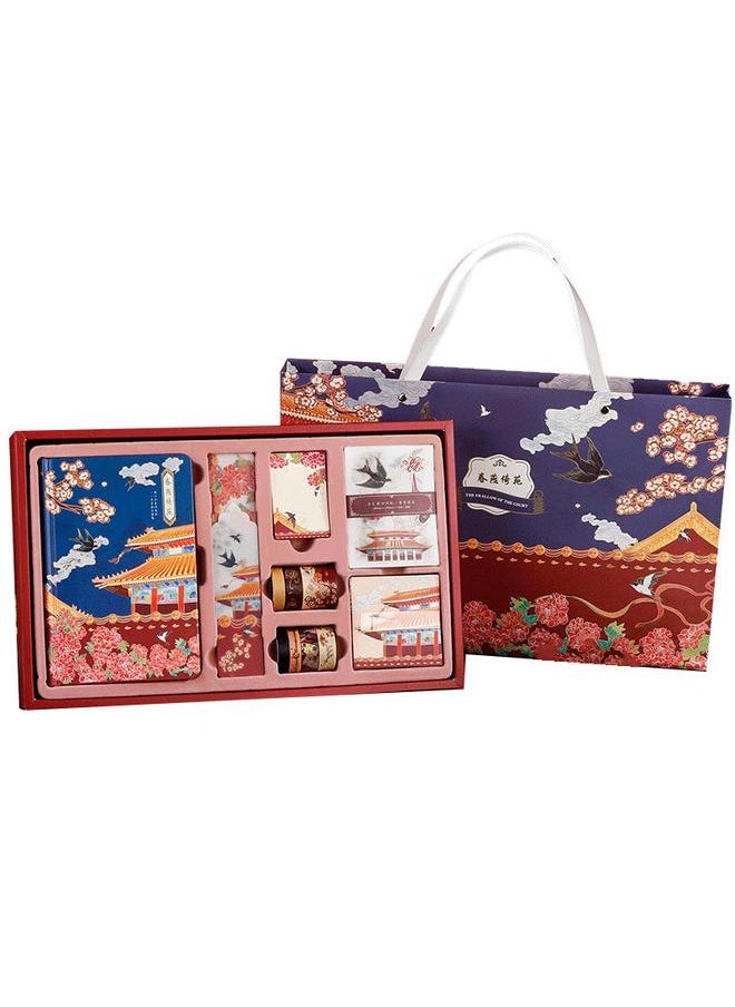 Bluejw - Chinese Style Hand Account Gift Box Suit Chaohua Cheng Dry Hand Account Literary Retro Hand Account Book Palace Cultural Creation Classical Gift - Image 1