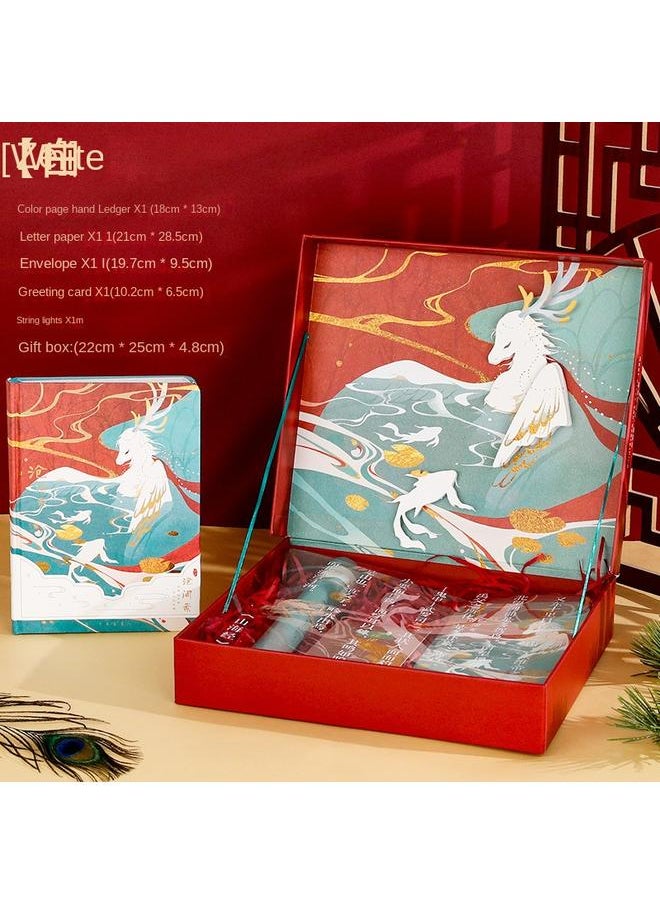 Bluejw - Chinese Style Hand Account Gift Box Suit Chaohua Cheng Dry Hand Account Literary Retro Hand Account Book Palace Cultural Creation Classical Gift - Image 1