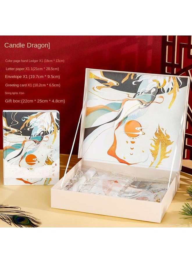 Bluejw - Chinese Style Hand Account Gift Box Suit Chaohua Cheng Dry Hand Account Literary Retro Hand Account Book Palace Cultural Creation Classical Gift - Image 1