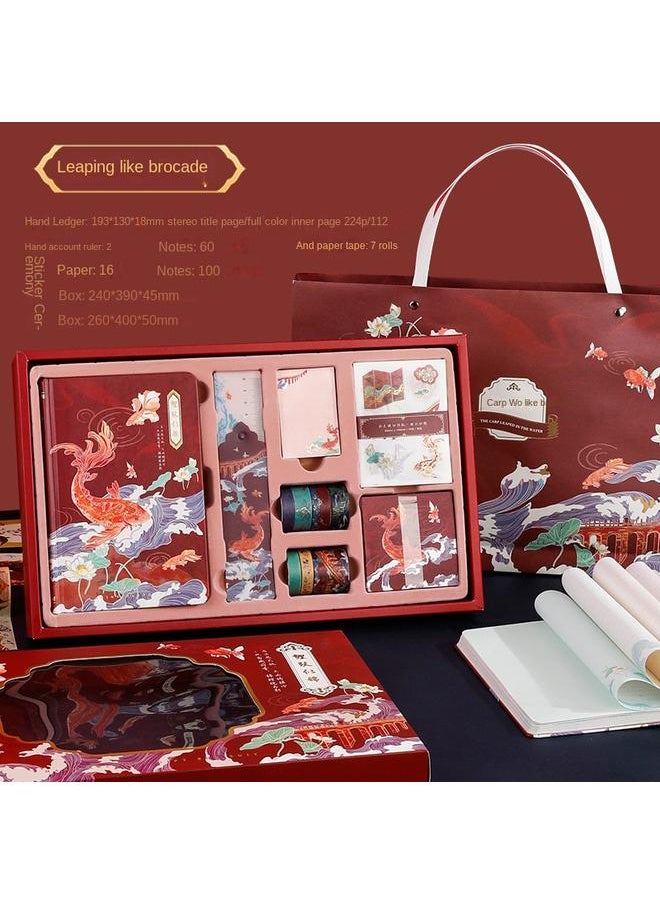 Bluejw - Chinese Style Hand Account Gift Box Suit Chaohua Cheng Dry Hand Account Literary Retro Hand Account Book Palace Cultural Creation Classical Gift - Image 1