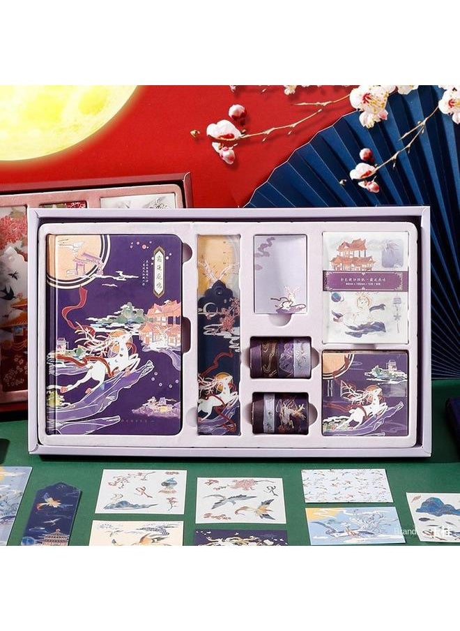 Bluejw - Chinese Style Hand Account Gift Box Suit Chaohua Cheng Dry Hand Account Literary Retro Hand Account Book Palace Cultural Creation Classical Gift - Image 1