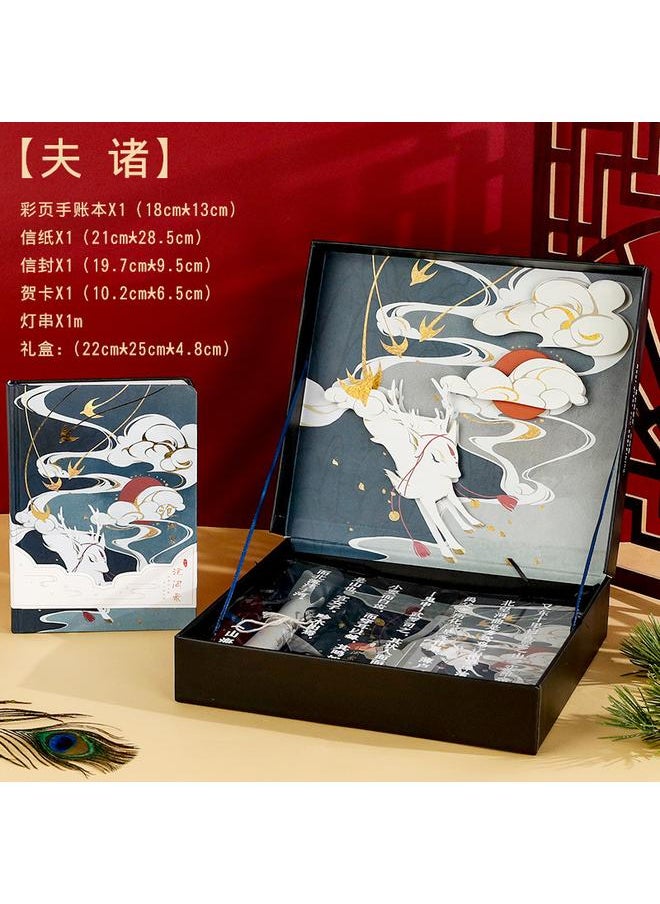 Bluejw - Chinese Style Hand Account Gift Box Suit Chaohua Cheng Dry Hand Account Literary Retro Hand Account Book Palace Cultural Creation Classical Gift - Image 1