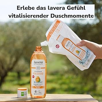 lavera Refill Bag Body Wash Revitalising Organic Orange Organic Mint Natural Cosmetics Vegan Shower Gel pH Neutral Cleans Especially Gently 1 x 500 ml - Image 4