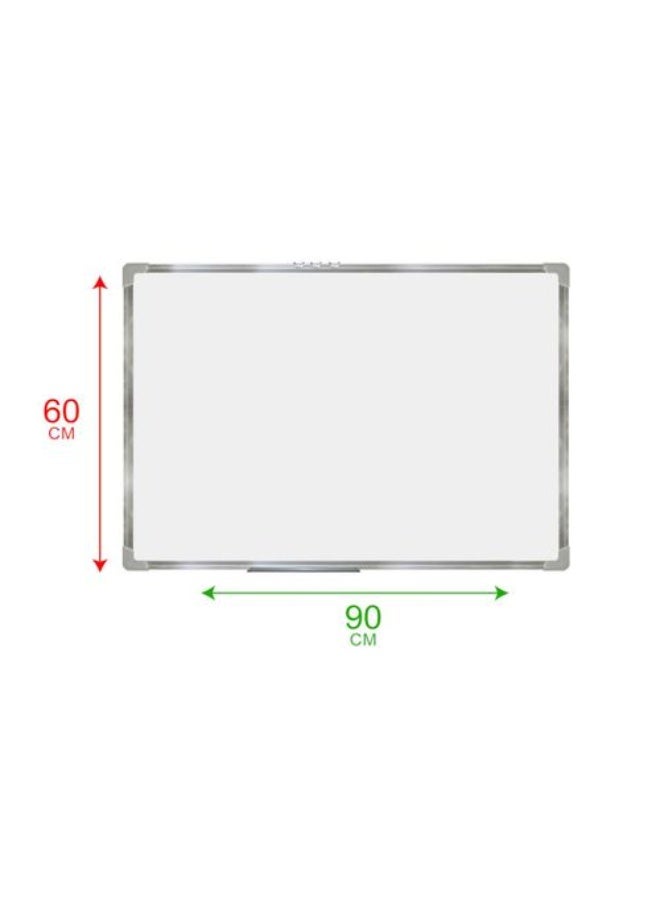 Magnetic Writing White Board 90x60 cm - Smooth & Easy to Wipe, Aluminum Frame, Includes Wall-Mounted Hangers & Pen Tray - Image 2