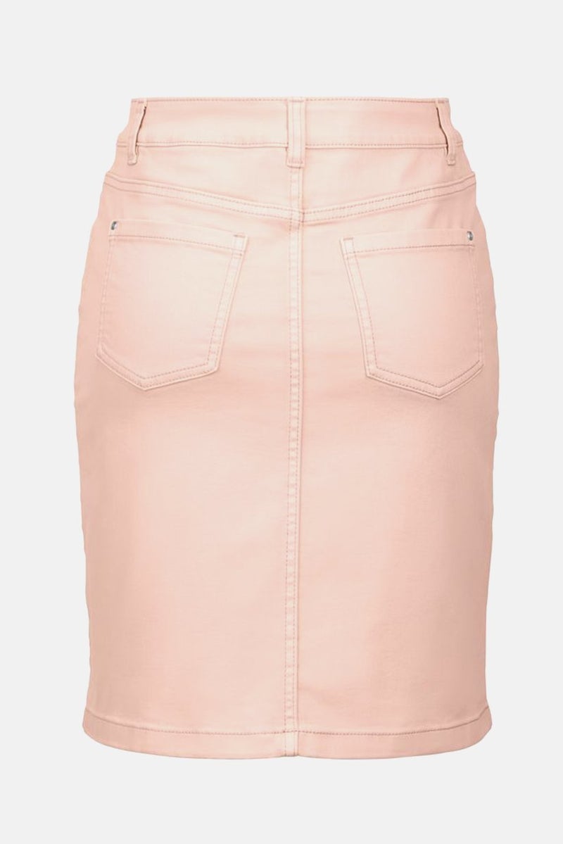 Tchibo Women Solid Denim Mini Skirt, Pink  - Image 2