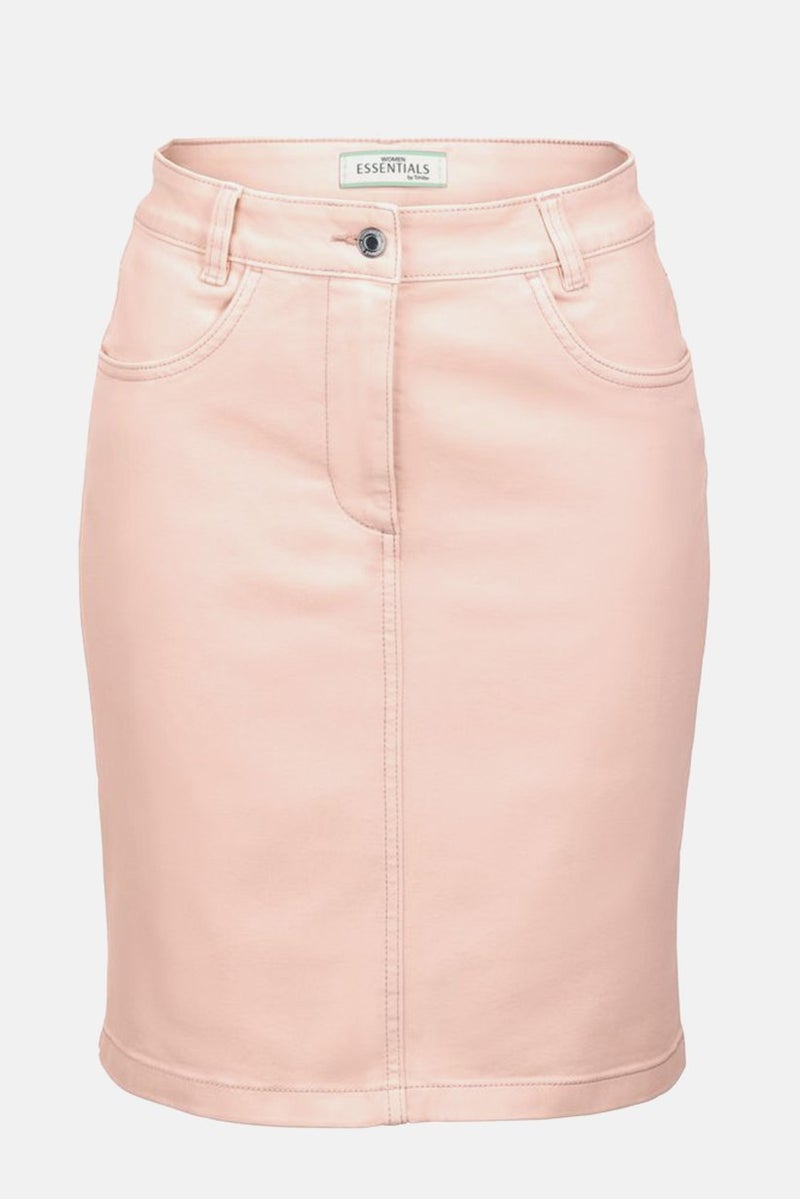 Tchibo Women Solid Denim Mini Skirt, Pink  - Image 3