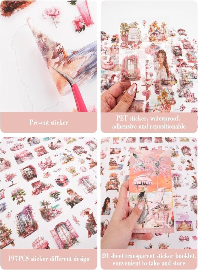 SAMVARDHAN Seasons Theme Vintage Aesthetic Sticker Book - 20 Sheets Seasonal Scrapbook Stickers | Cottagecore Planner & DIY Craft Supplies (Pack of 4) - Image 5