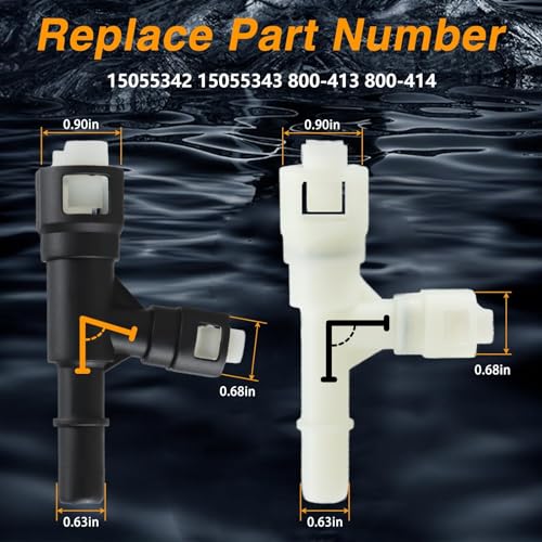 KPALAG 2 PCS HVAC Heater Inlet Hose Tee Connector Three-way Cooling Water Pipe Joint Compatible with Cadillac Escalade Chevrolet Silverado Suburban GMC Replace# 15055343 15055342 - Image 3