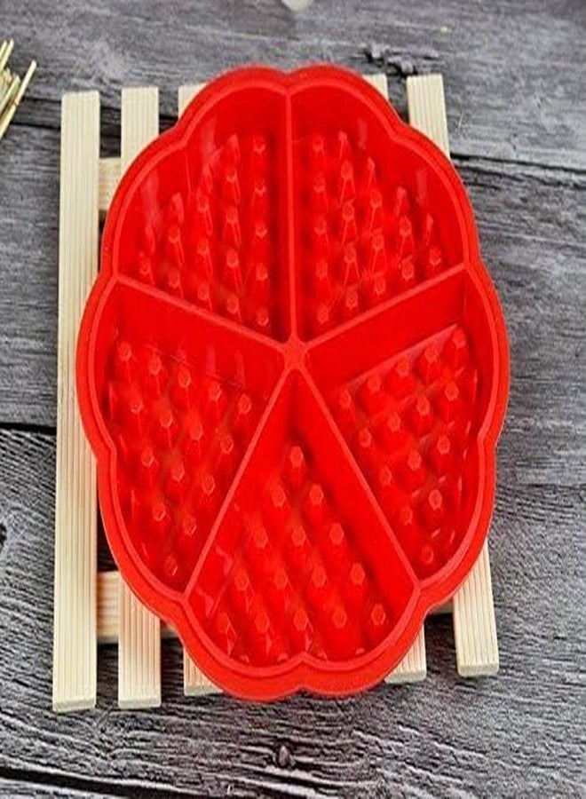 Asian Hobby Crafts Heart-Shaped Silicone Waffle Mould for Making Chocolate, Cake, Cookie, Muffin Baking Tool, Color-Red (Size : 6.5x0.6-inch) - Image 4