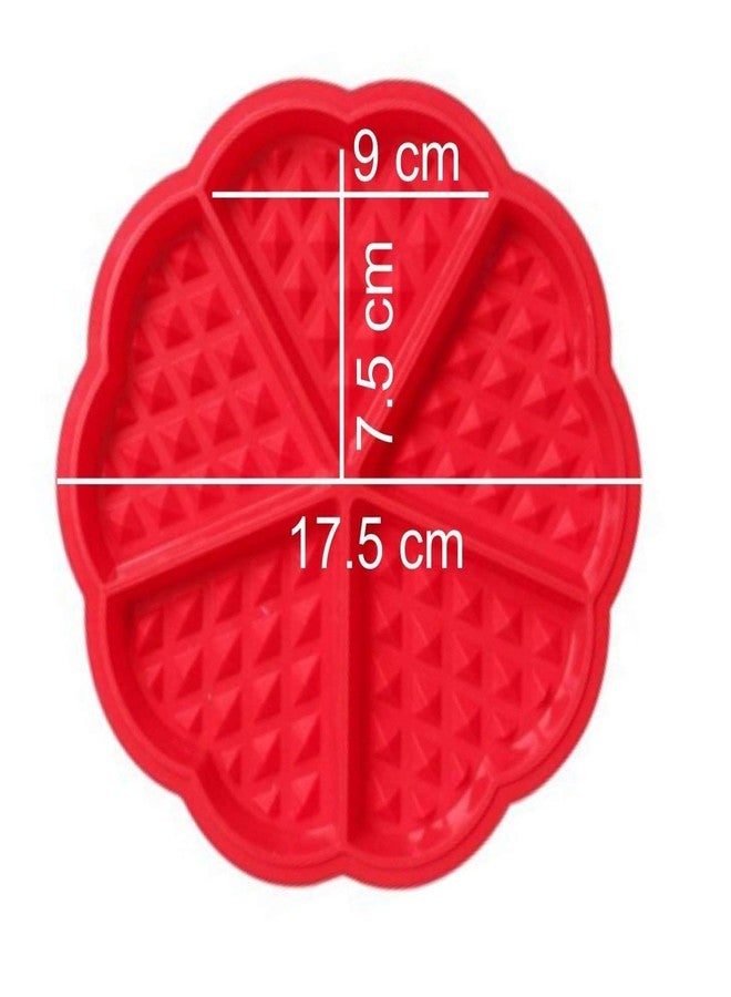 Asian Hobby Crafts Heart-Shaped Silicone Waffle Mould for Making Chocolate, Cake, Cookie, Muffin Baking Tool, Color-Red (Size : 6.5x0.6-inch) - Image 3