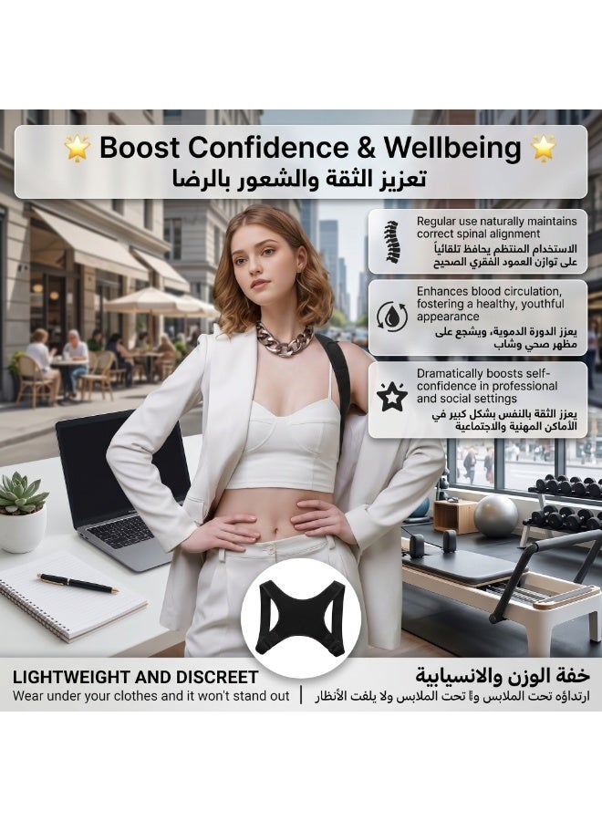 Posture Corrector Back Brace for Men & Women | Comfortable Straightener for Spine, Shoulder & Neck Relax | Breathable Back Support for Lower Back Pain Relief, Adjustable & Discreet Fit - Image 4