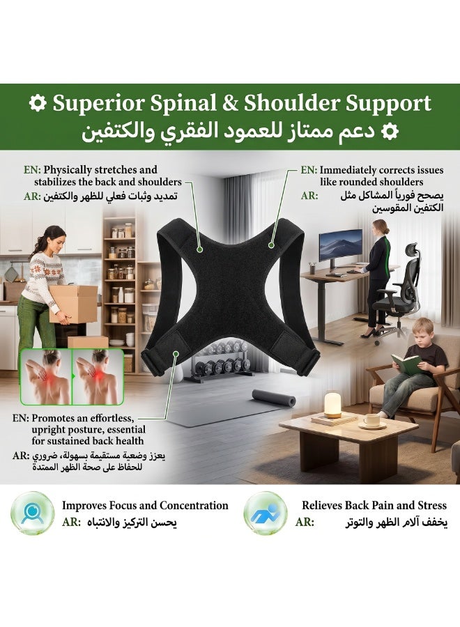 Posture Corrector Back Brace for Men & Women | Comfortable Straightener for Spine, Shoulder & Neck Relax | Breathable Back Support for Lower Back Pain Relief, Adjustable & Discreet Fit - Image 3