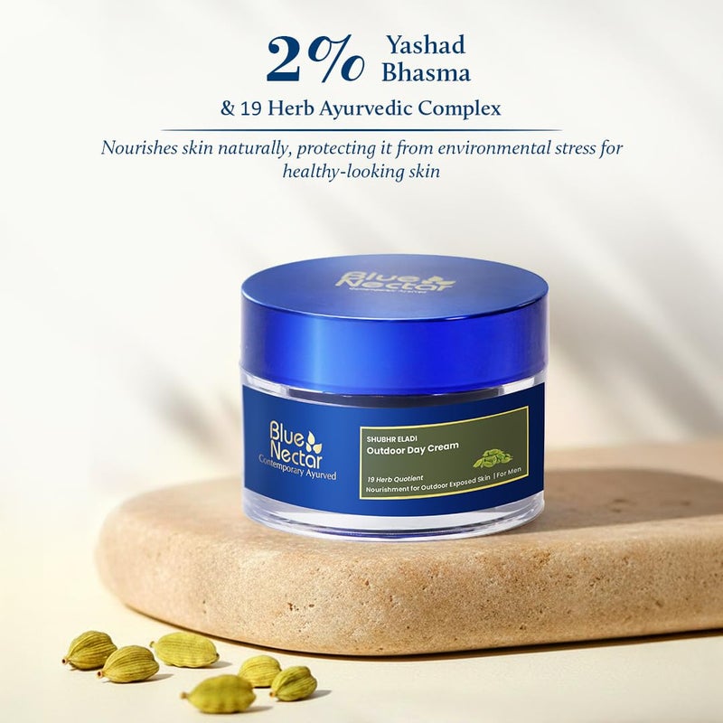 Blue Nectar كريم النهار المشرق الأزرق للرجال للاستخدام اليومي مع SPF 30 | واقي شمس للبشرة الدهنية والجافة، كريم تفتيح البشرة الطبيعي مع إيلادي (19 عشبة، 1.7 أونصة)  - Image 3