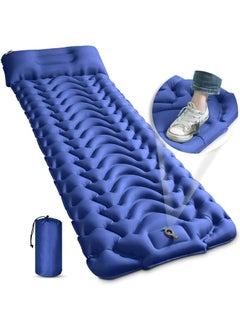 Arabest Camping Sleeping Pad, Ultralight Inflatable Sleeping Pad, Waterproof Sleeping Mat with with Foot Pump, Compact Lightweight Camping Air Mattress for Backpacking, Hiking, Tent (Blue)  - Image 1