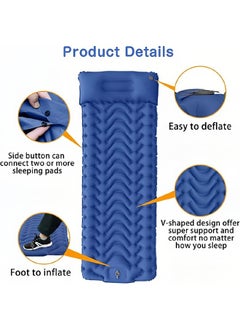 Arabest Camping Sleeping Pad, Ultralight Inflatable Sleeping Pad, Waterproof Sleeping Mat with with Foot Pump, Compact Lightweight Camping Air Mattress for Backpacking, Hiking, Tent (Blue)  - Image 4