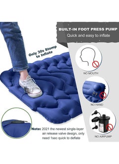 Arabest Camping Sleeping Pad, Ultralight Inflatable Sleeping Pad, Waterproof Sleeping Mat with with Foot Pump, Compact Lightweight Camping Air Mattress for Backpacking, Hiking, Tent (Blue)  - Image 3
