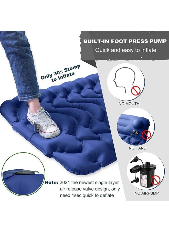 Arabest Camping Sleeping Pad, Ultralight Inflatable Sleeping Pad, Waterproof Sleeping Mat with with Foot Pump, Compact Lightweight Camping Air Mattress for Backpacking, Hiking, Tent (Blue)  - Image 3
