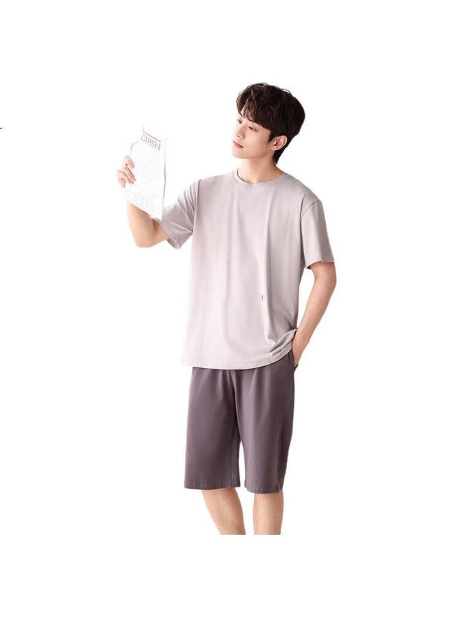 Joae "Super Cool Series" 7A Antibacterial Men'S Pajamas Men'S Summer Set Cotton Home Wear Short Sleeve Shorts Blue 2Xl - Image 1