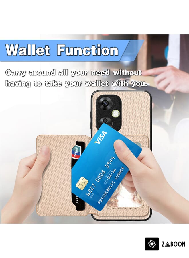 Zaboon Protective Case For Oneplus Nord CE 3 Lite Carbon Fiber Magnetic Card Bag - Image 5
