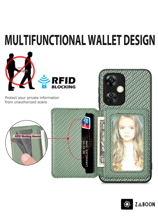 Zaboon Protective Case For Oneplus Nord CE 3 Lite Carbon Fiber Magnetic Card Bag - Image 4