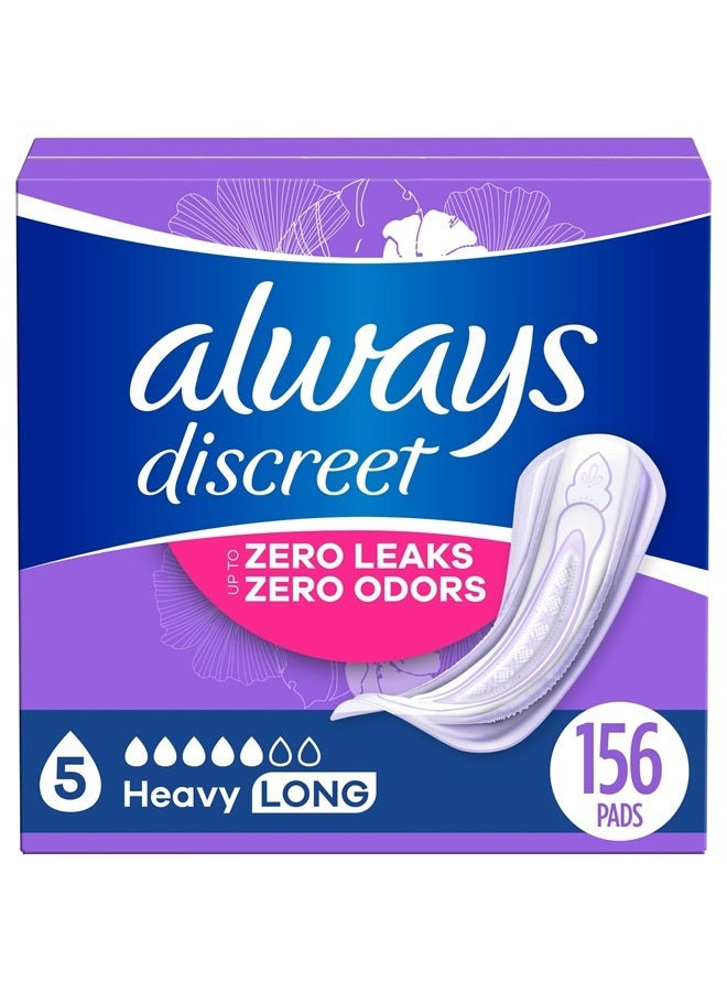 Always Discreet حفاضات سلس البول للبالغين للنساء وحفاضات ما بعد الولادة، طويلة وثقيلة، 156 قطعة، حماية تصل إلى 100% من تسرب المثانة (قد يختلف التعبئة) - Image 1
