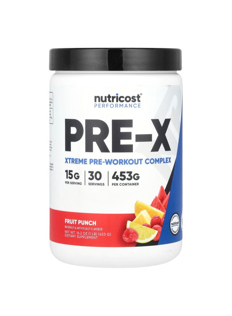 Performance, PRE-X, Xtreme Pre-Workout Complex, Fruit Punch, 1 lb (453 g)
