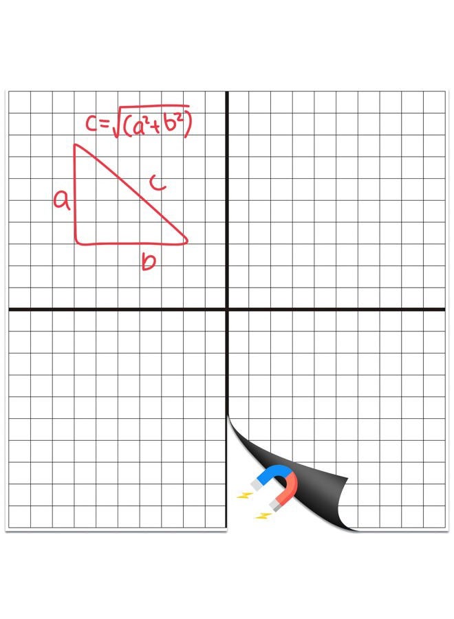 WEIZHEN Magnetic Grid Dry Erase Whiteboard - 26"x26" XY Coordinate Math Board with Durable Gridlines for Algebra, Geometry, Classroom & Office Use | Perfect for Graphing, Planning, & Teaching - Image 1