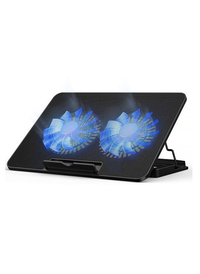 Generic Laptop Cooling Pad Gaming Laptop Cooler 1200RPM, 6 Heights Adjustment, 2 USB Port  - Image 1
