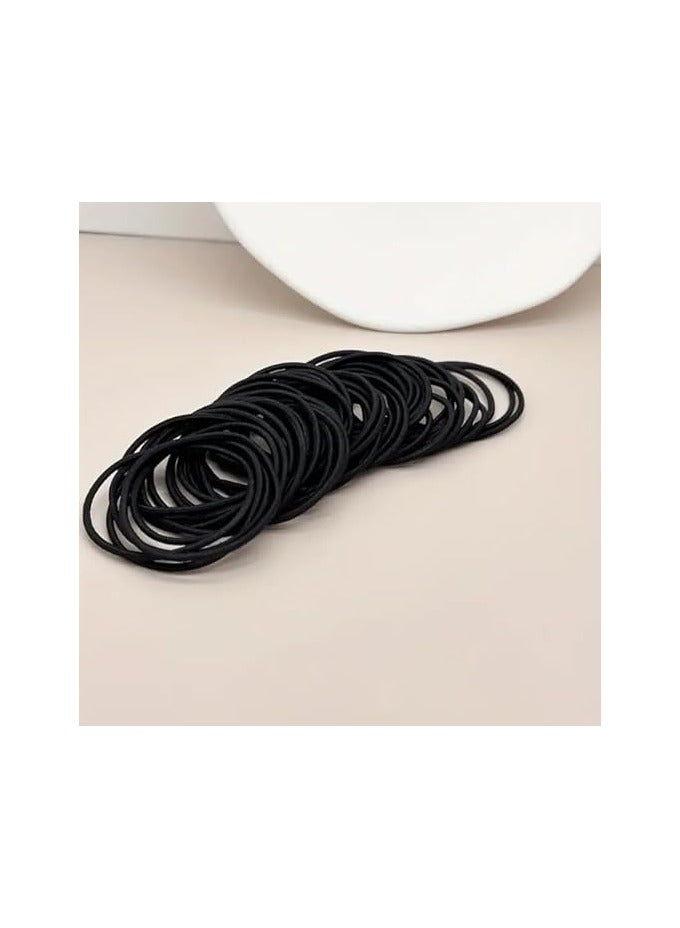 STAR BEJA Black Elastic Hair Ties Premium No Damage Ouchless Rubber Bands Stretchable Non-Slip 2MM for Medium Thick Thin Hair 40pcs - Image 2