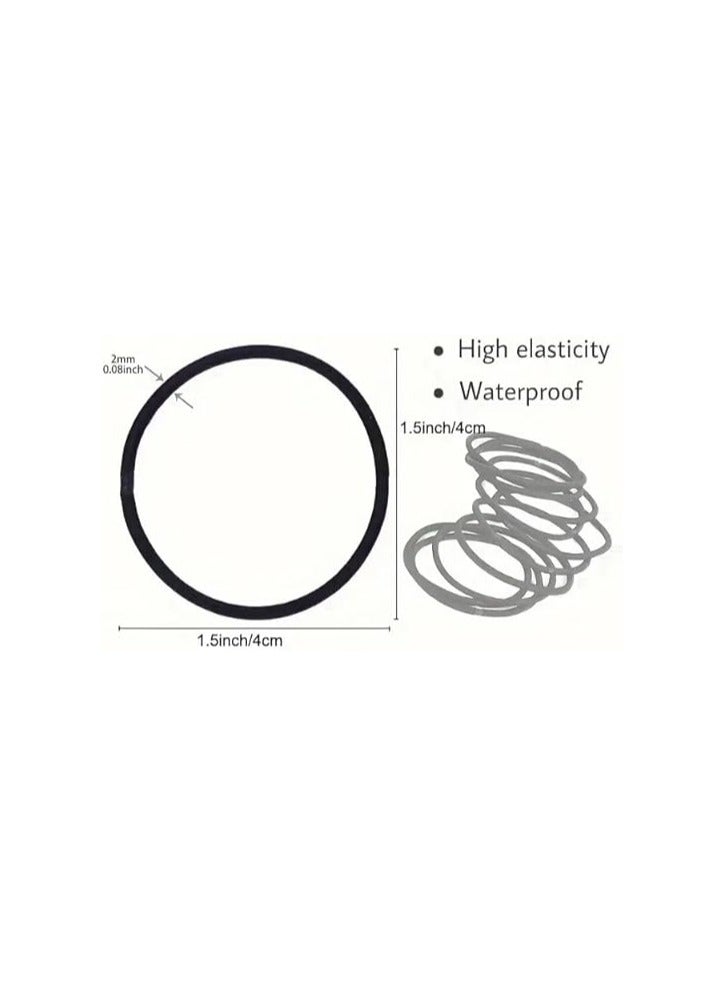 STAR BEJA Black Elastic Hair Ties Premium No Damage Ouchless Rubber Bands Stretchable Non-Slip 2MM for Medium Thick Thin Hair 40pcs - Image 4