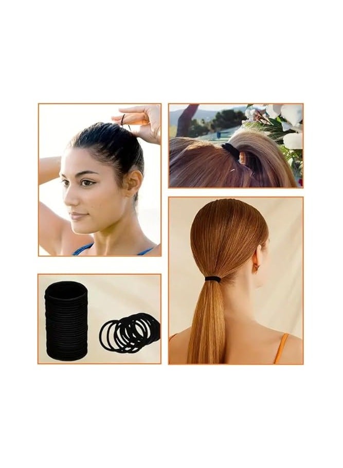 STAR BEJA Black Elastic Hair Ties Premium No Damage Ouchless Rubber Bands Stretchable Non-Slip 2MM for Medium Thick Thin Hair 40pcs - Image 5
