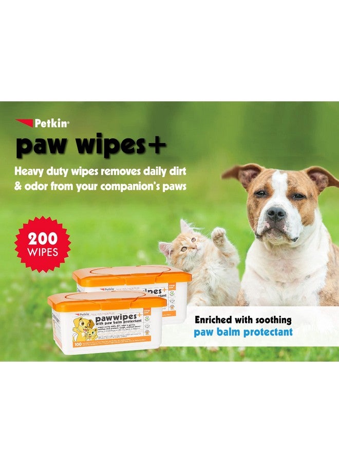 بيتكين مناديل مخالب بيتكين بلس، 200 منديل برائحة البرتقال، عبوة من قطعتين - مناديل ماصة لمخالب الحيوانات الأليفة تزيل الأوساخ والروائح اليومية - غنية ببلسم حماية المخالب - مناديل سهلة الاستخدام للكلاب والقطط والجراء والقطط الصغيرة - Image 2