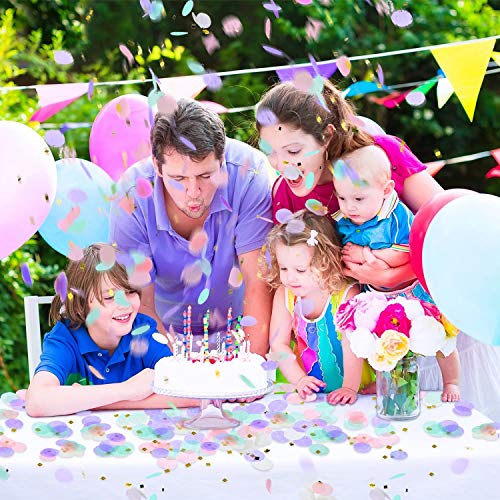 confetti! 1 inch round tissue paper table confetti unicorn/mermaid party decoration, 10-15grms- Multi color - Image 4