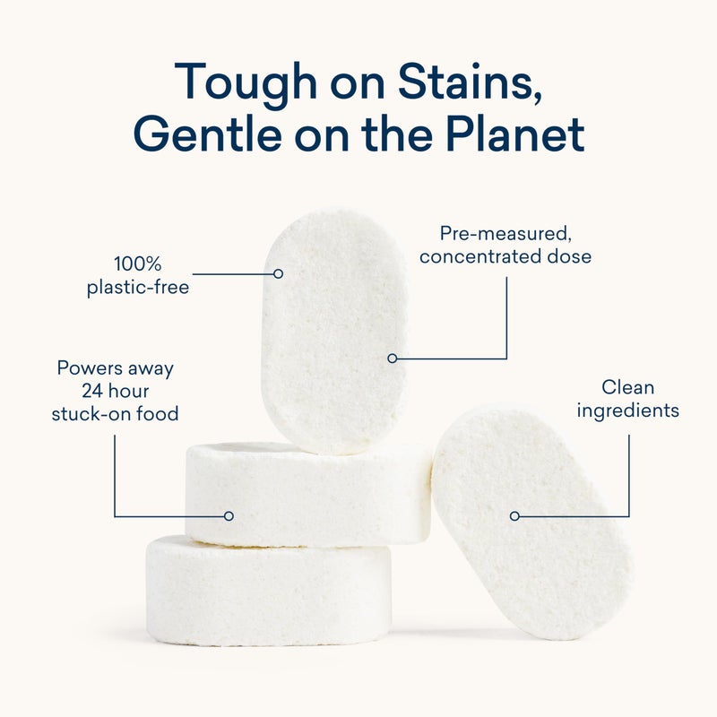 BLUELAND Dishwasher Detergent Tablets, Starter Set, 60 Count with Tin, Unscented Plastic-Free Eco Friendly Dishwashing Pods, Natural, Non Toxic, Sustainable - Image 3