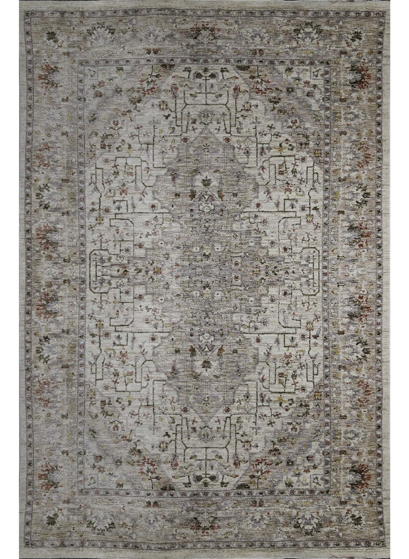القفاري سجاد ريوف بتصميم عصري وملمس ناعم يضفي هدوءًا وأناقة على غرف النوم، 160×240 سم، كريم-بيج - Image 1