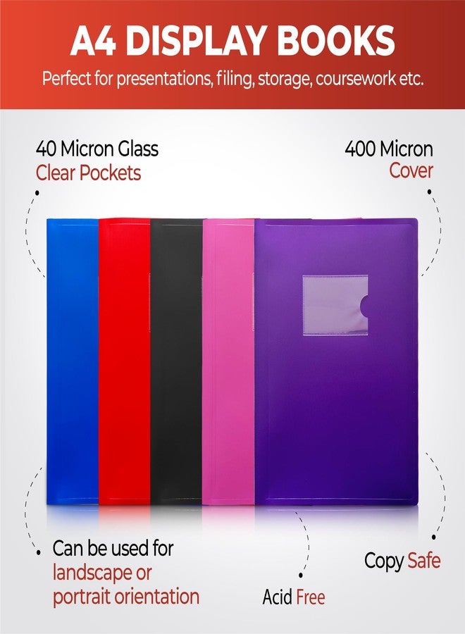 Janrax A4 Red Flexible Cover 150 Pocket Display Book - Presentation Folder - Image 2