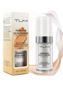 TLM TLM Colour Changing Foundation for Different Skin Tone, Foundation Makeup Base Nude Face Liquid Full Coverage Concealer, TLM Concealer Cover Cream  - Image 1