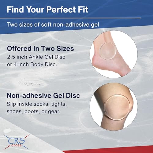 CRS Cross Gel Discs. 2 1/2 inch Ankle Gel Pads. Premium Cushion and Protection for Ice Skates, Hockey, Roller Skating, Inline, Hiking, Riding, and Ski Boots. - Image 4
