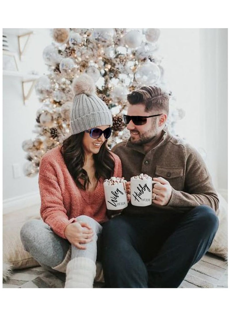 SHOP NEW ARRIVALS Gift for Husband and Wife Coffee Mug, 2024 Hubby Wifey Mug Wedding Gift, Mr and Mrs, Bridal Shower Gift, Unique Wedding Gift for Couple, Set of 2 Coffee Mugs  - Image 3
