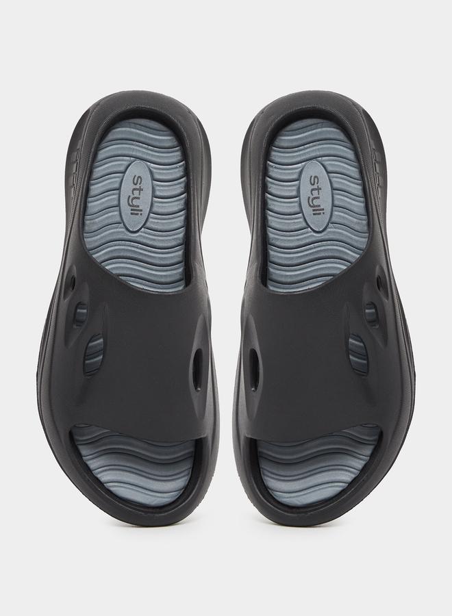 Styli Styli Plain Cut Out Chunky Slides  - Image 5