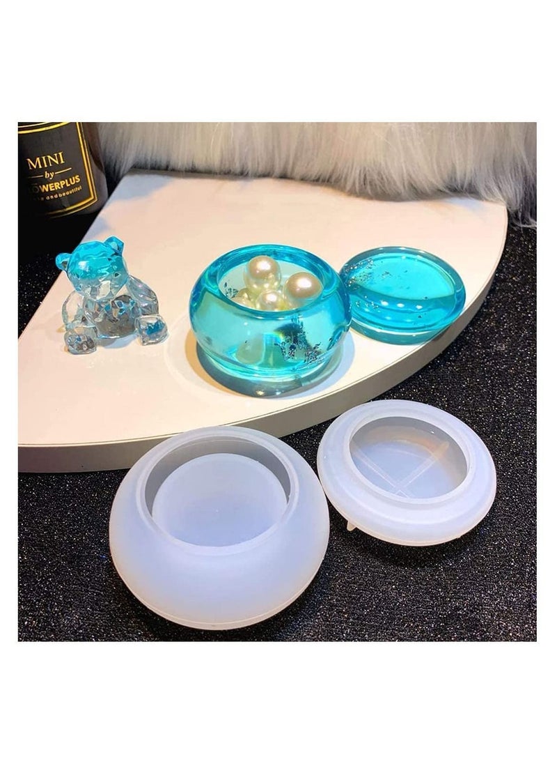 Y&D Small Jar Resin Molds with Lid Silicone Epoxy Casting Mold for Bottle DIY Mini Jewelry Tray Container Storage Trinket Box, Ring Holders, Soap Dish, Home Decoration  - Image 3